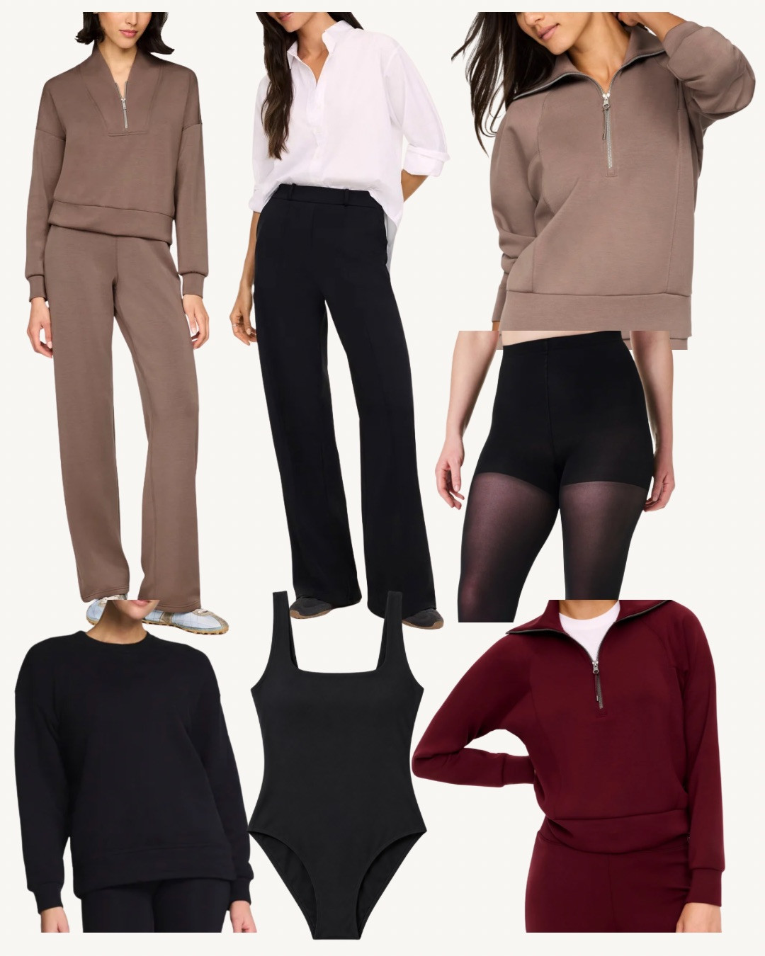 All my current favorite @spanx new arrivals! I am loving the new colors they’ve introduced of Air Essentials and don’t sleep on their tights! #ad