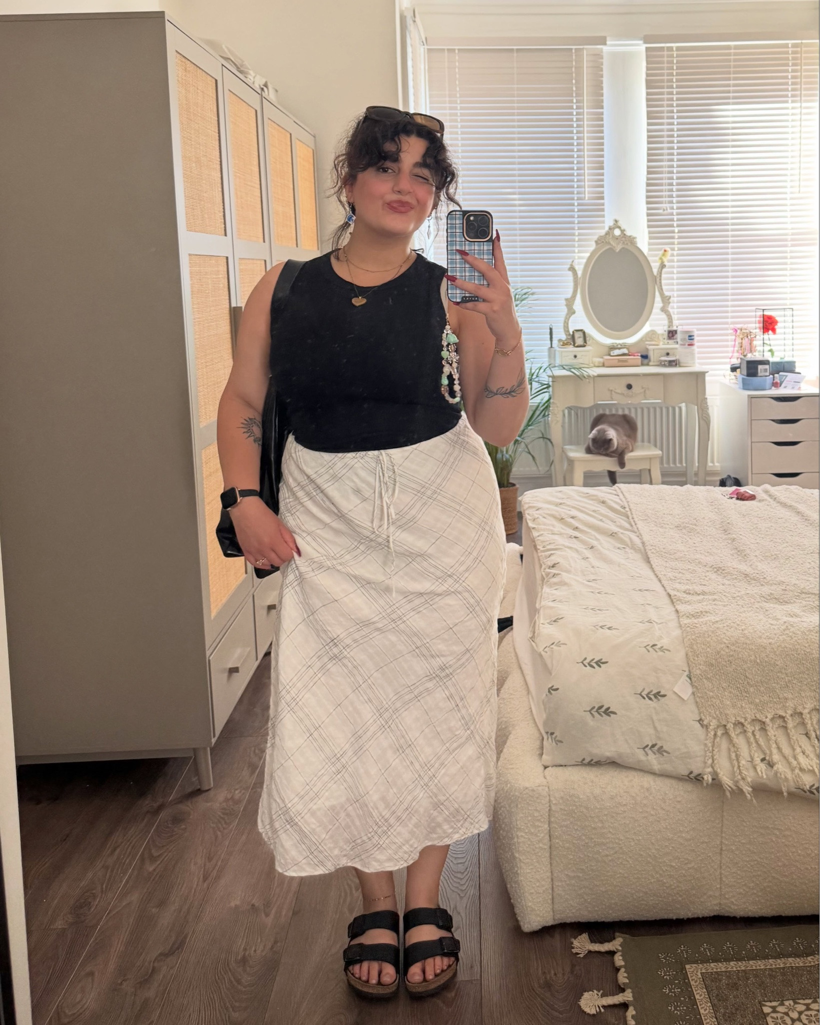 summer outfits are here to stay ☀️ (swipe for a cute surprise 🐱)

top @hm 
skirt @mango 
shoes @birkenstock 
phone case @burgaofficial (gifted) 
sunnies @ysl 
bag @charleskeithofficial (gifted)

#summerootd #summerinspo #pinterestaesthetic #pinterestfashion #summerstyles

#LTKsummer #LTKuk #LTKeurope