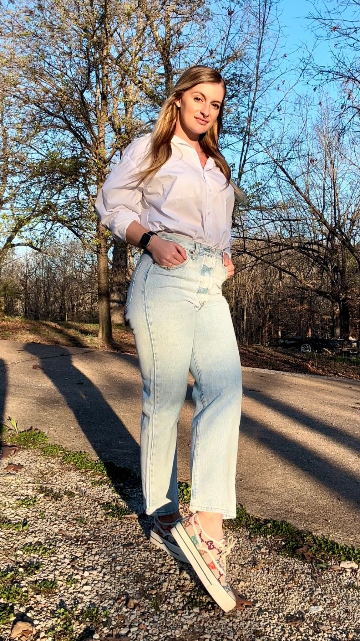Casual cute with some spring staples: ASOS oversized button up, Levi’s Ribcage jeans, and my Gucci platform sneakers 🤍

#LTKfindsunder100 #LTKSeasonal #LTKshoecrush