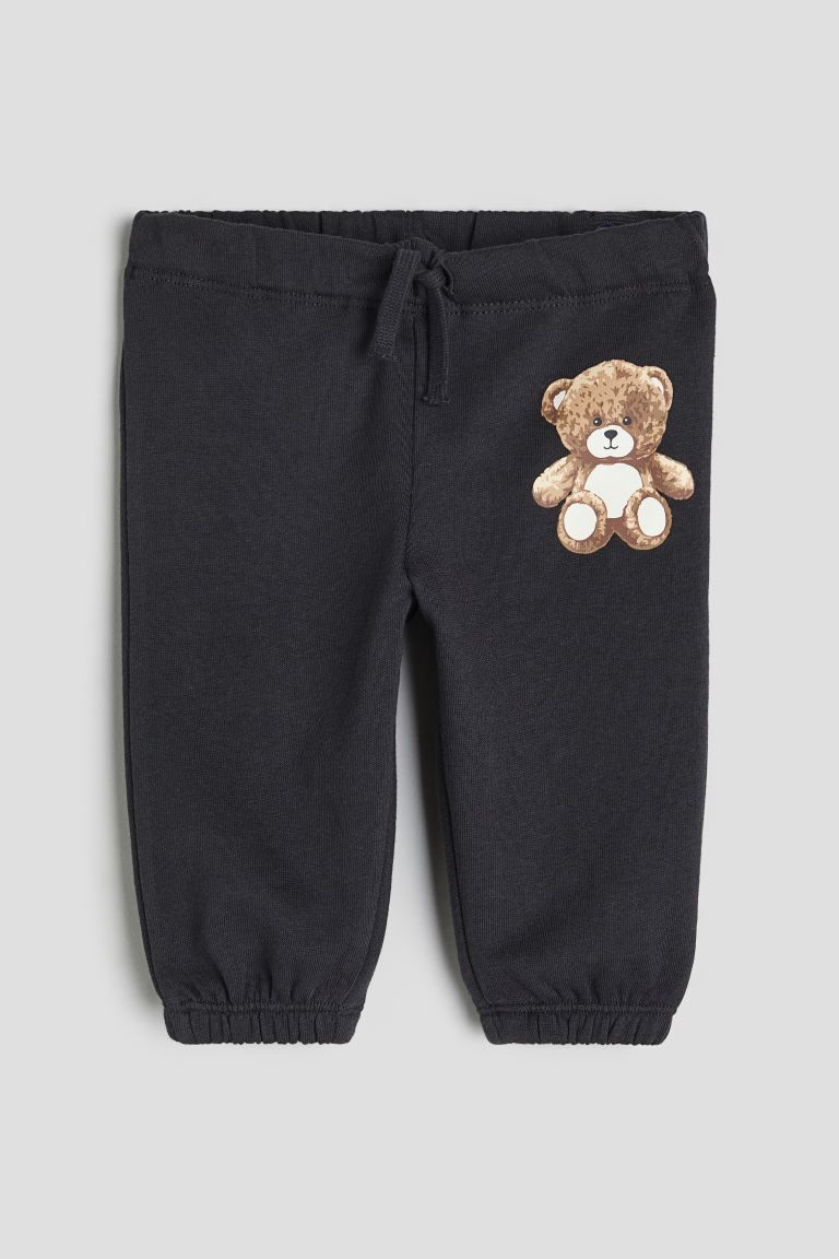 Cotton Joggers - Dark gray/teddy bear - Kids | H&M US | H&M (US + CA)