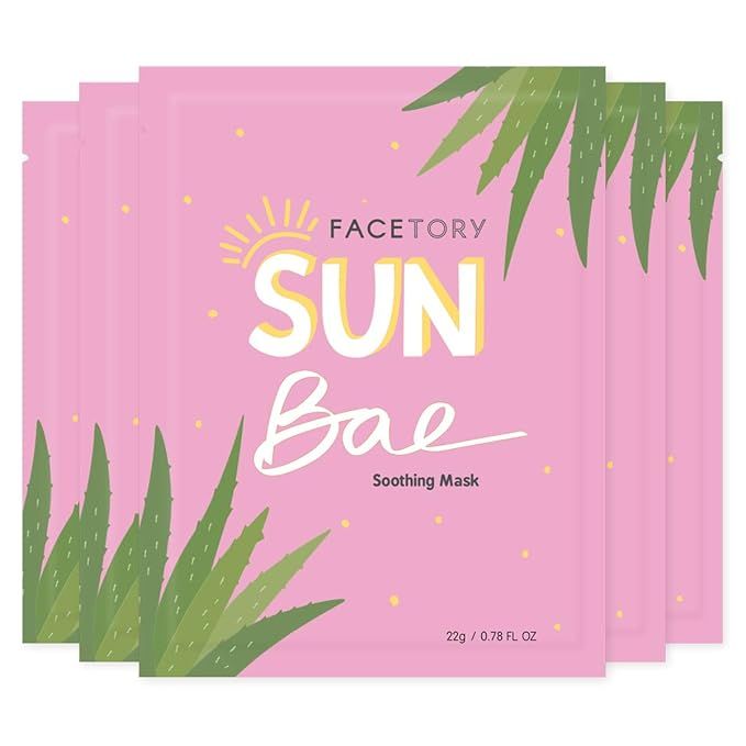 FACETORY Sun Bae Aloe Vera Soothing Sheet Mask - Soothing, Calming, and Hydrating (Pack of 5) | Amazon (US)
