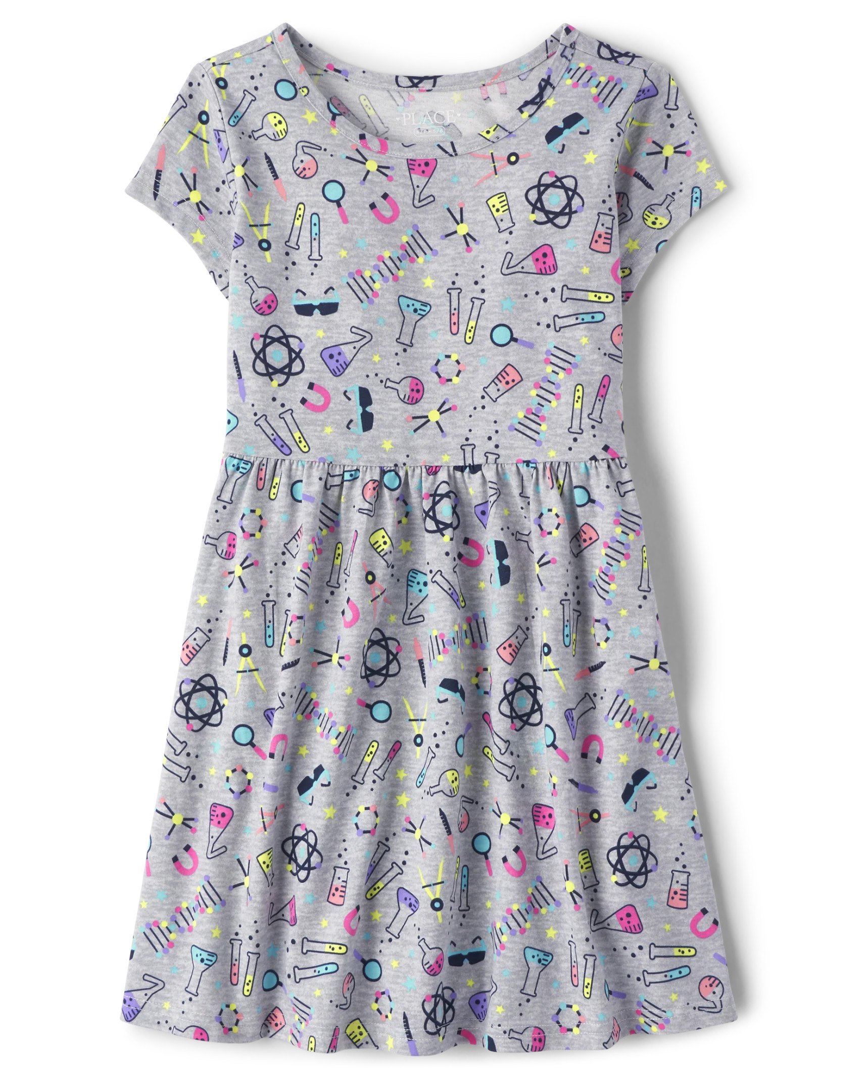 Girls Science Doodle Everyday Dress - h/t mist | The Children's Place