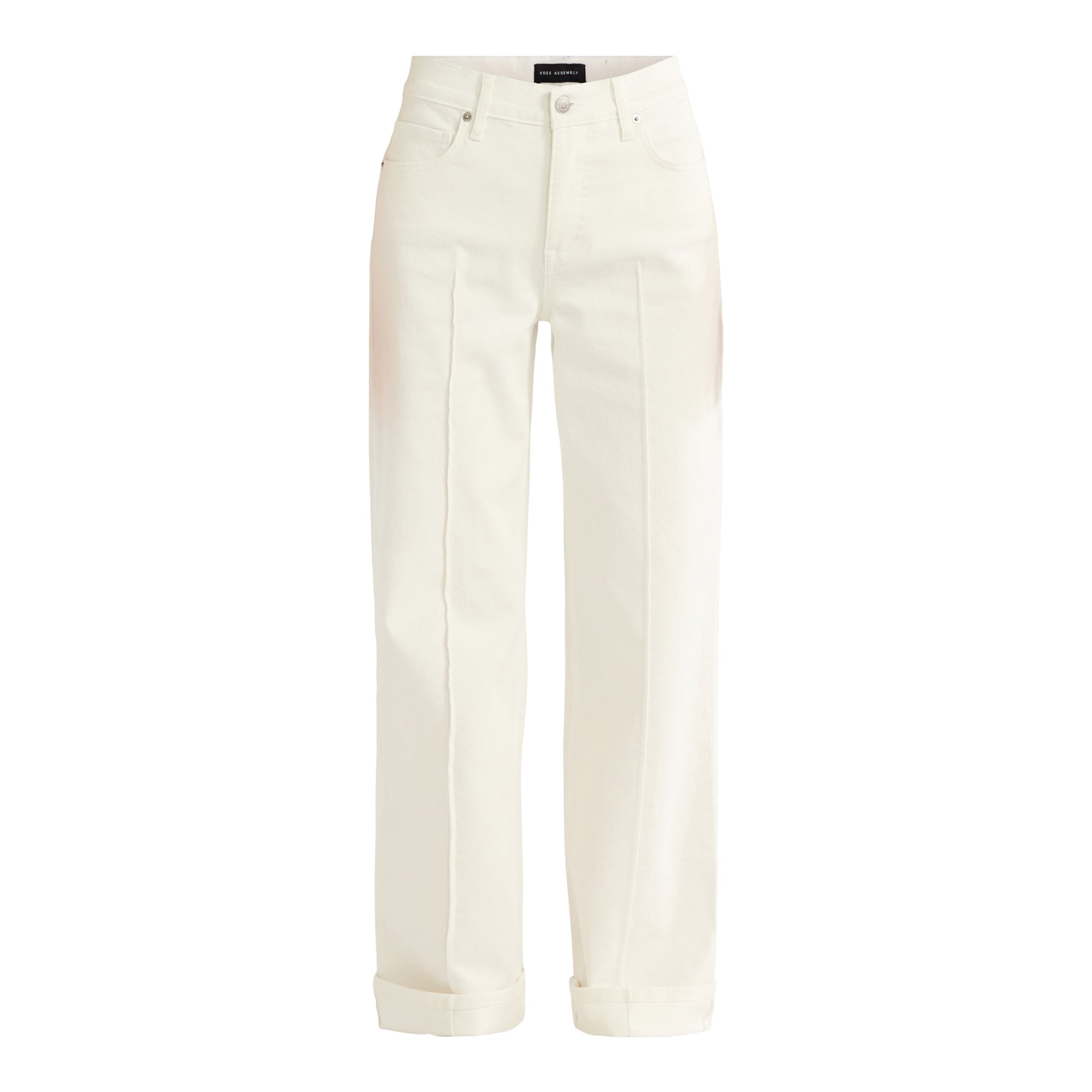 Free Assembly Women's Wide Leg High Rise Pintuck Jeans, 29” Inseam, Sizes 0-20 - Walmart.com | Walmart (US)