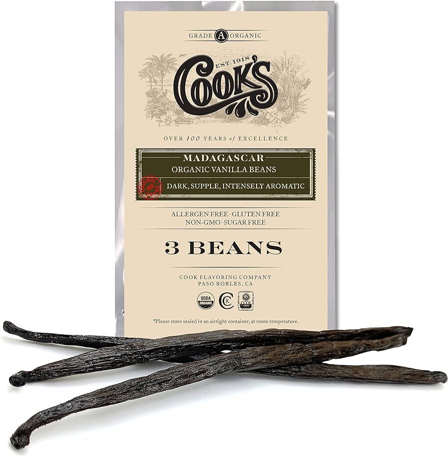 3 Organic Madagascar Whole Vanilla Beans, Grade A Vanilla Pods, Premium Vanilla Beans for Making ... | Amazon (US)