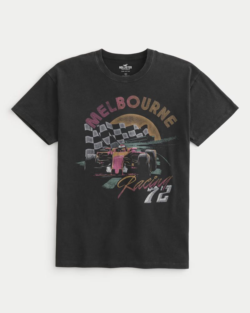 Oversized Melbourne Racing Graphic Tee | Hollister (US)