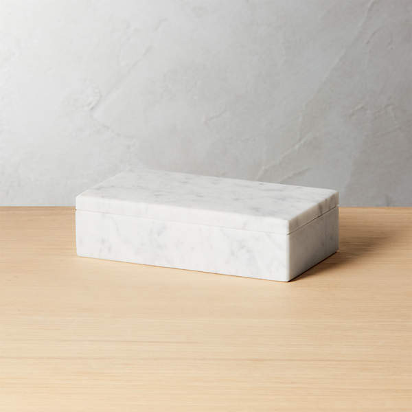 Large White Marble Box + Reviews | CB2 | CB2