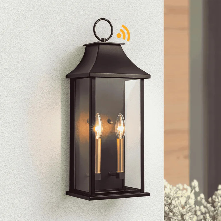 Lawyettle Dusk to Dawn Outdoor Wall Light Fixture, 20.6" Large Oil Rubbed Bronze Outdoor Lanterns... | Walmart (US)