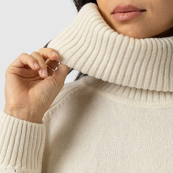 Oxford Cashmere Jumper - Cream | Saint + Sofia