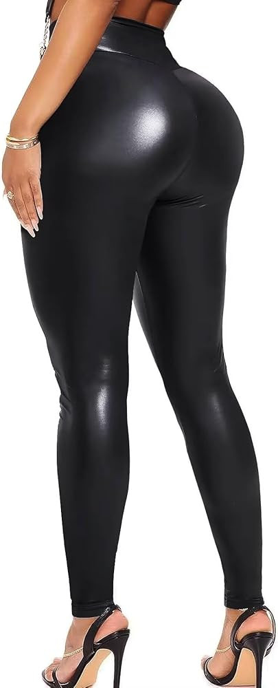 TZLDN Women's Faux Leather Leggings Sexy High Waisted Tummy Control Butt Lift Stretchy Slim Dress... | Amazon (US)