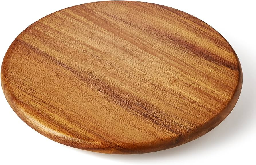 Acacia Wood Lazy Susan Wood Turntable Tray Cabinet Organizer, 12" | Amazon (US)