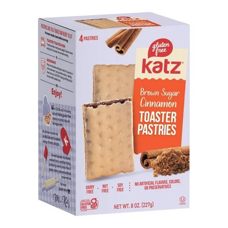 Katz Gluten Free Toaster Pastries - Cinnamon |Gluten Free, Dairy Free, Nut Free, Soy Free, Kosher | (1 Pack, 8.0 Ounce Each) | Walmart (US)