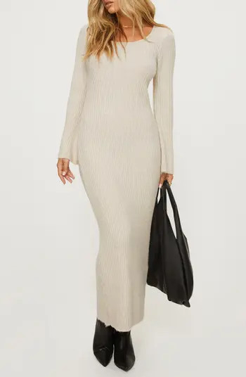 Princess Polly Malletti Long Sleeve Rib Maxi Sweater Dress | Nordstrom | Nordstrom