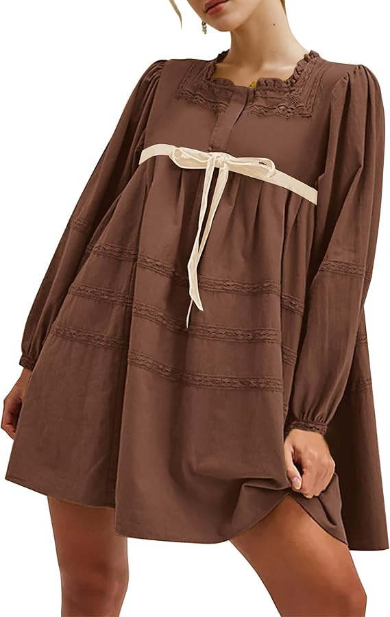 MISSACTIVER Flowy Mini Dress Babydoll Dress A-line | Amazon (US)