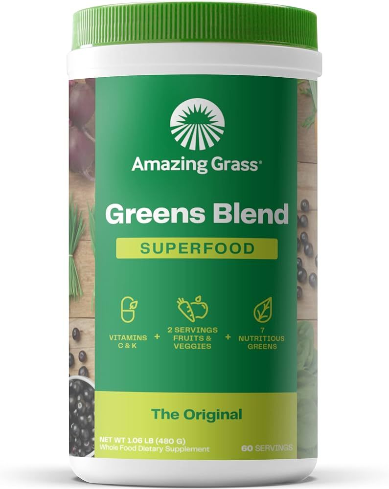Amazing Grass Greens Blend Superfood: Super Greens Powder Smoothie Mix for Boost Energy ,with Org... | Amazon (US)
