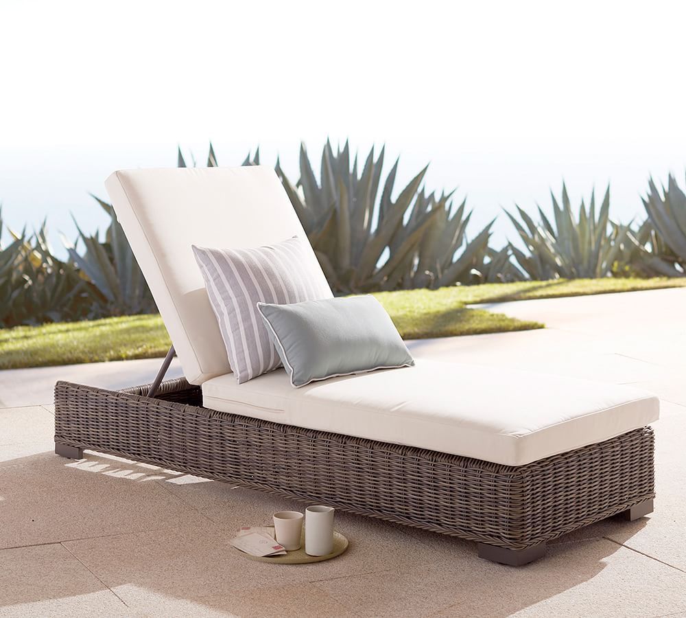 Huntington All-Weather Wicker Chaise Lounge | Pottery Barn (US)