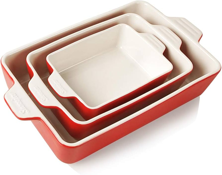 Sweejar Ceramic Bakeware Set, Rectangular Baking Dish for Oven Lasagna Pans for Cooking, Kitchen,... | Amazon (US)