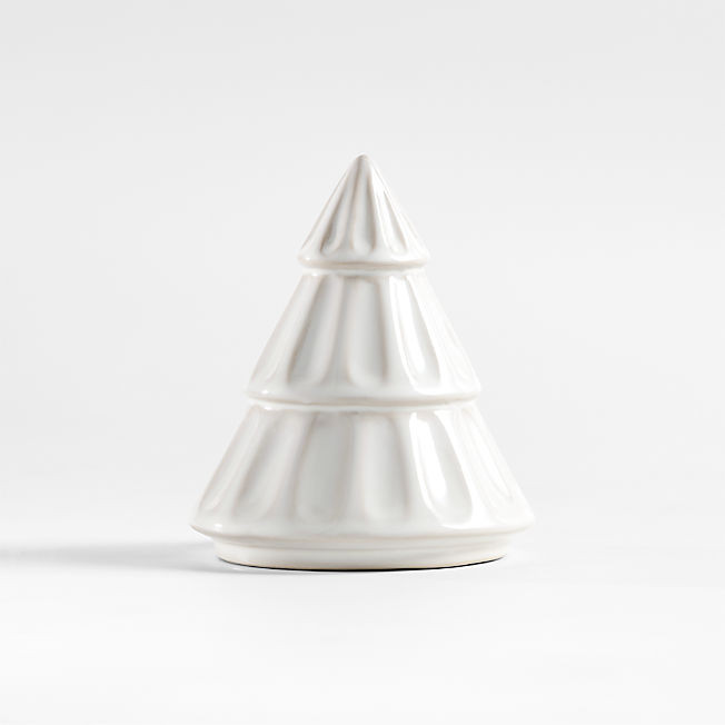 Dover Small White Ceramic Christmas Tree 5" + Reviews | Crate & Barrel | Crate & Barrel