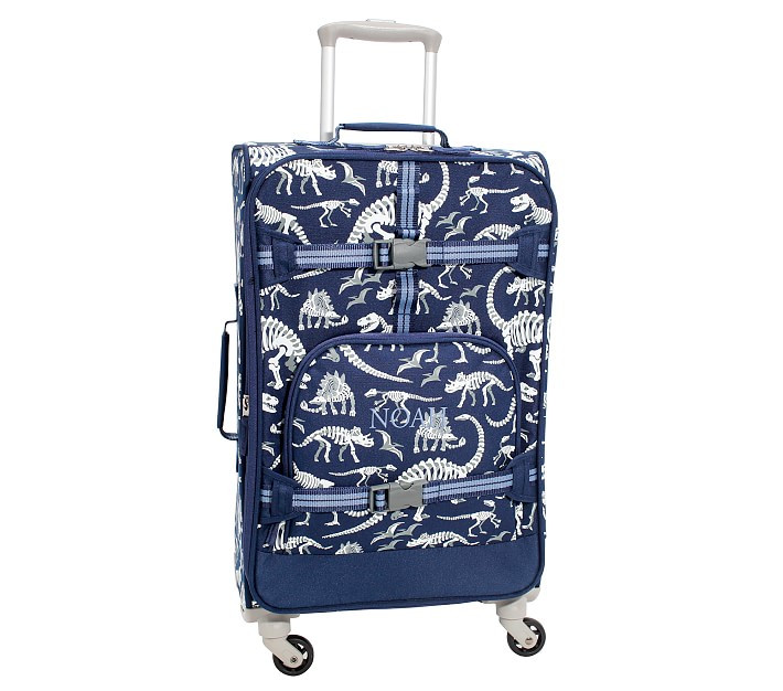 Mackenzie Navy Dino Bones Glow-in-the-Dark Spinner Luggage | Pottery Barn Kids