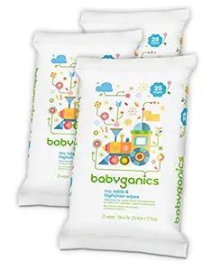 Babyganics Toy, Table & Highchair Wipes, 25 Count, 3 Pack | Amazon (US)