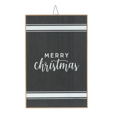Holiday Time Merry Christmas Hanging Sign Decoration, 18" x 12" | Walmart (US)
