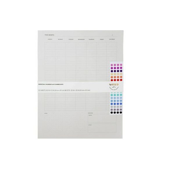 Post-it Spiral Subject Perpetual Calendar with Planner Dot Stickers | Target