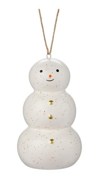 CANVAS White Collection Ceramic Snowman Christmas Ornament | Canadian Tire