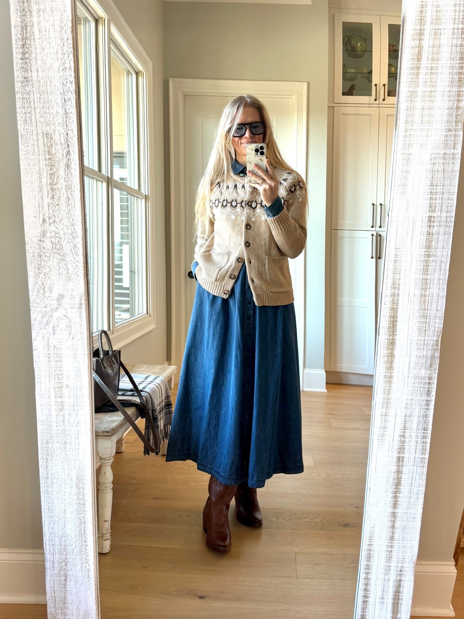 What I wore to church.


Size reference 5’ 9” 140 lbs

Cardigan sweater - small

Denim shirt dress - medium
(Old Ralph Lauren)

Tall cowboy boots - sized up 1/2 size

Camel coat - size 10



Western church outfits. Winter church outfits. Dressy western outfits. Classic style. Western chic. Cowboy boots and dresses outfits. 

#LTKOver40 #LTKootd #LTKTall