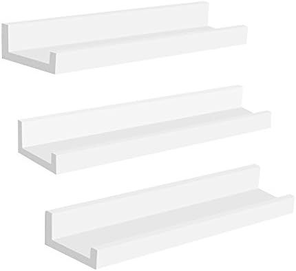 SONGMICS Wall Shelves Set of 3, Floating Shelves Ledge 15-inch Long, Picture Shelving Ledge Moder... | Amazon (US)