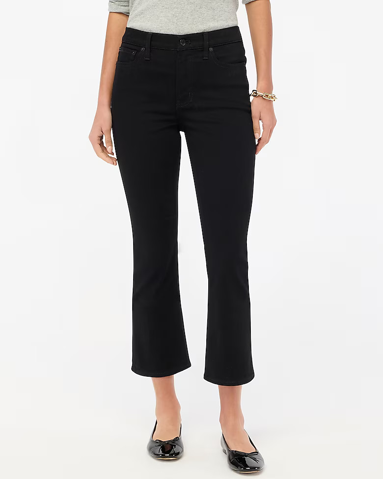 Flare crop black jean in all-day stretch | J.Crew Factory