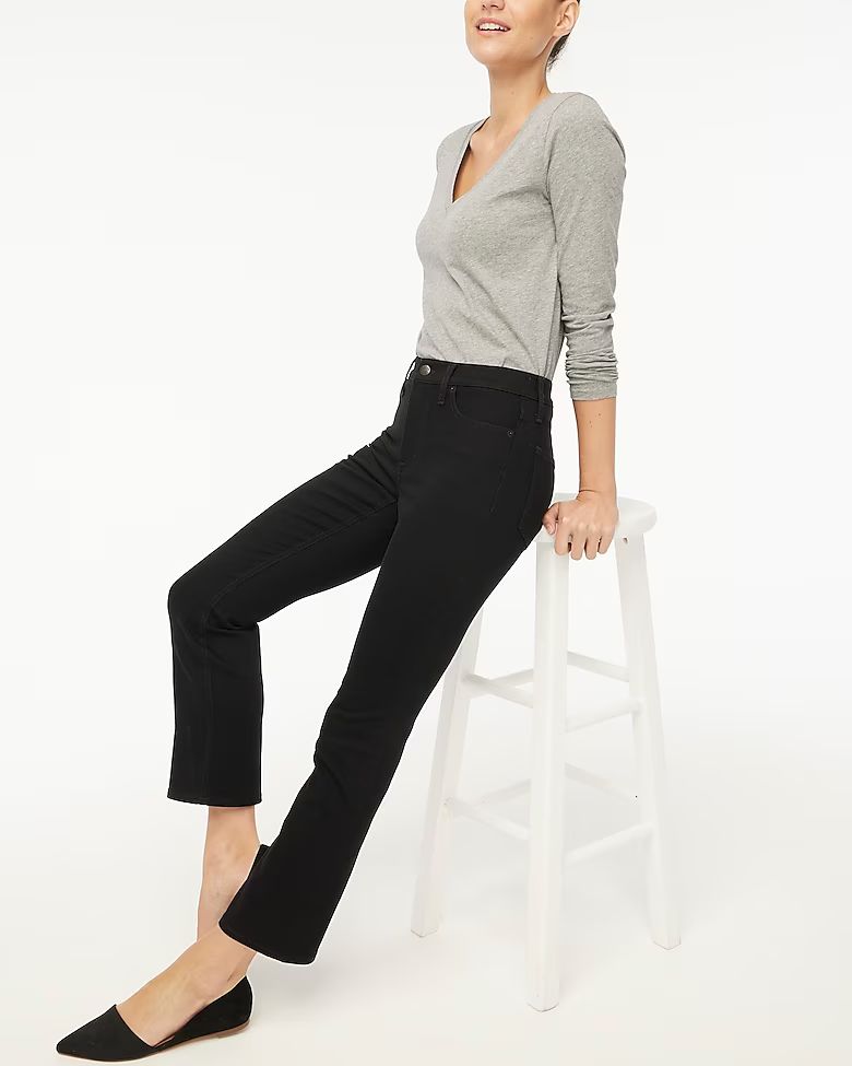Flare crop black jean in all-day stretch | J.Crew Factory
