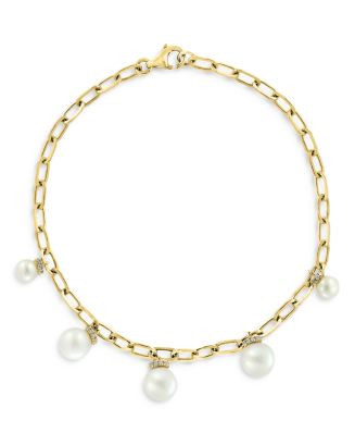Freshwater Pearl & Diamond Chain Link Bracelet in 14K Yellow Gold - 100% Exclusive | Bloomingdale's (US)