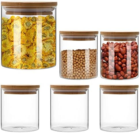 Flrolove 22 oz/670ml Glass Airtight Food Storage Containers,Glass Storage Containers, Clear Glass... | Amazon (US)