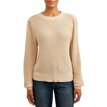 Time and Tru Princess Sleeve Crew Pullover Women's | Walmart (US)