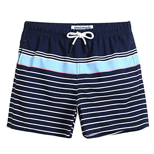 maamgic Boys Swim Trunks Toddler Swim Shorts Little Boys Bathing Suit Swimsuit Toddler Boy Swimwear,Striped-Navy Blue,5 T | Amazon (US)