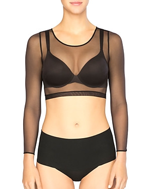Spanx Sheer Mesh Long Sleeve Crop Top | Bloomingdale's (US)