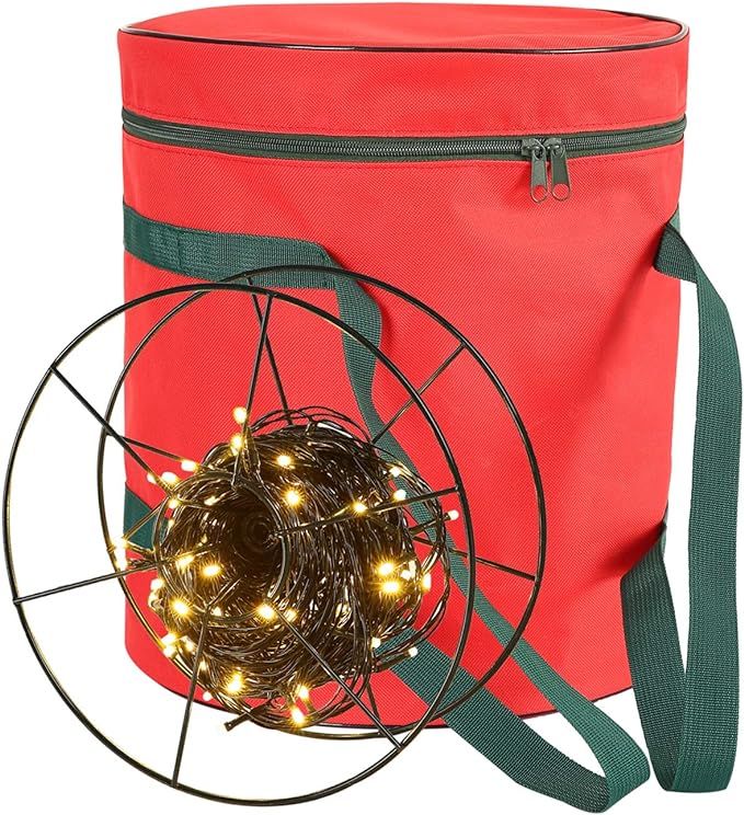 Sattiyrch Christmas Light Storage Bag - with 3 Metal Reels to Store A Lot of Holiday Christmas Li... | Amazon (US)