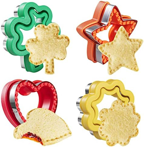Malasar Sandwich Cutter and Sealer - Set of 4 (12Pcs) Uncrustables Sandwich Maker - Great for Kid... | Amazon (US)