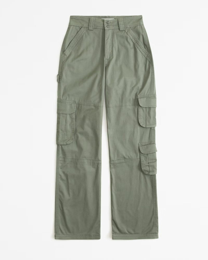Abercrombie & Fitch Women's Curve Love Relaxed Cargo Pant in Olive - Size 34 REG | Abercrombie & Fitch (US)