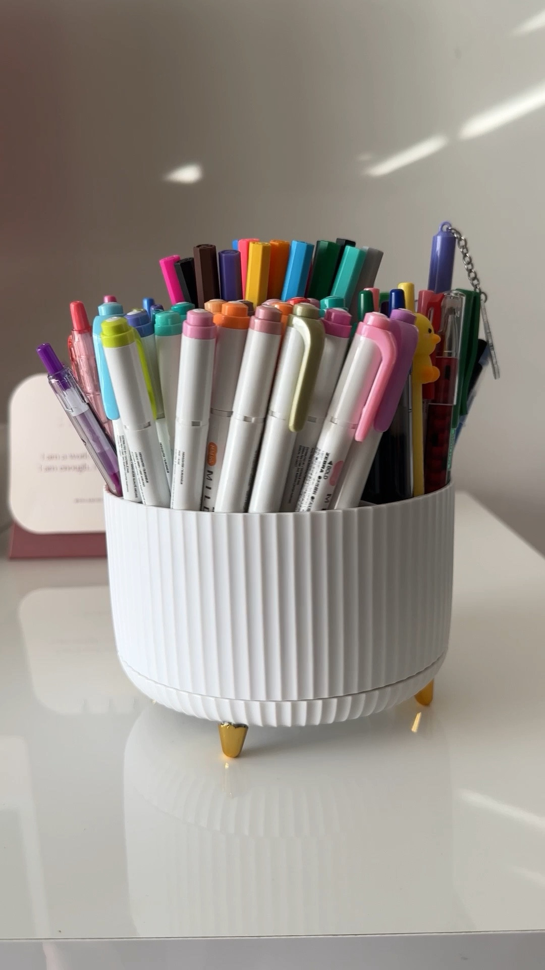 This aesthetic rotating pen organizer is perfect for holding all my pens, highlighters, and pencils in my work from home office! 

#LTKHome #LTKGiftGuide