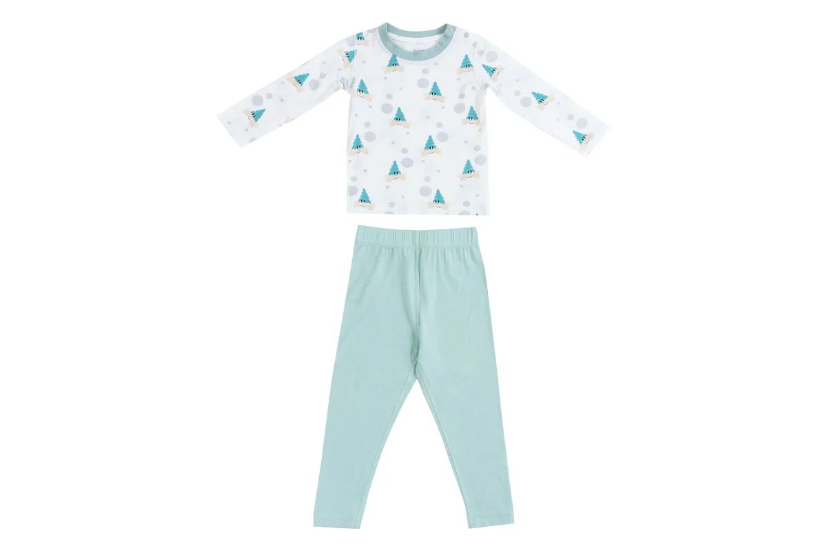 Bamboo Jersey Two-Piece Long Sleeve PJ Set - The Happy Hermit (12-18M Only) | Nest Designs