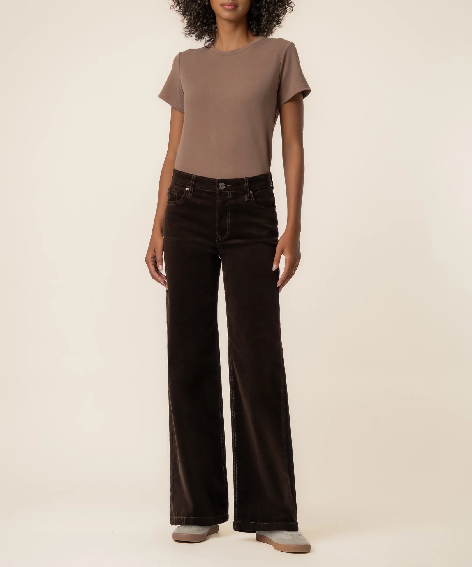 Jean Corduroy High Rise Wide Straight Leg, Petite in Brownie - Kut from the Kloth | Kut From Kloth
