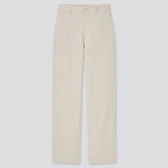 Women Linen Blend Relaxed Fit Straight Leg Trousers (Long) | UNIQLO (UK)