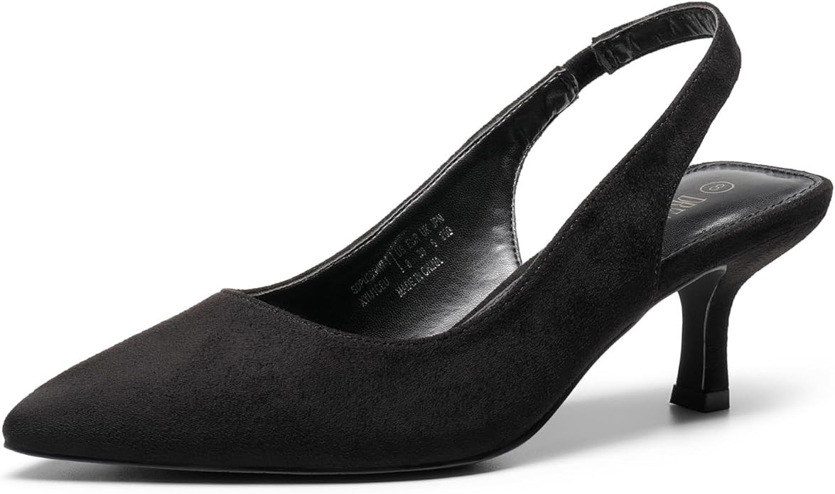 DREAM PAIRS Women’s Closed Toe Kitten Heels Pointed Toe Slingback Low Heels Dress Bridal Weddin... | Amazon (US)