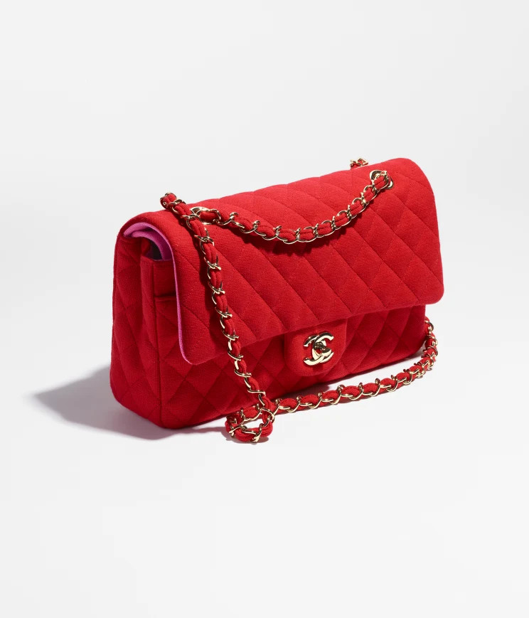 Classic Handbag - Wool jersey & gold-tone metal — Fashion | CHANEL | Chanel, Inc. (US)