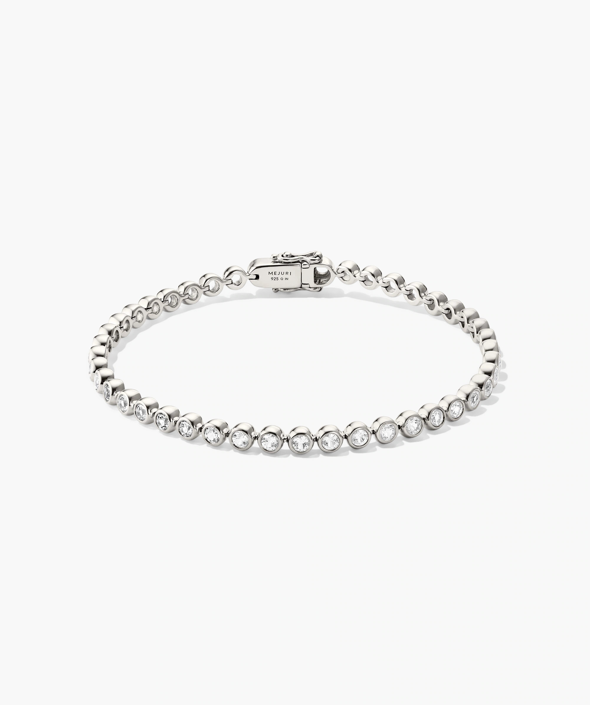 Zadie Bezel Lab Grown Sapphire Tennis Bracelet | Mejuri Fine Crew