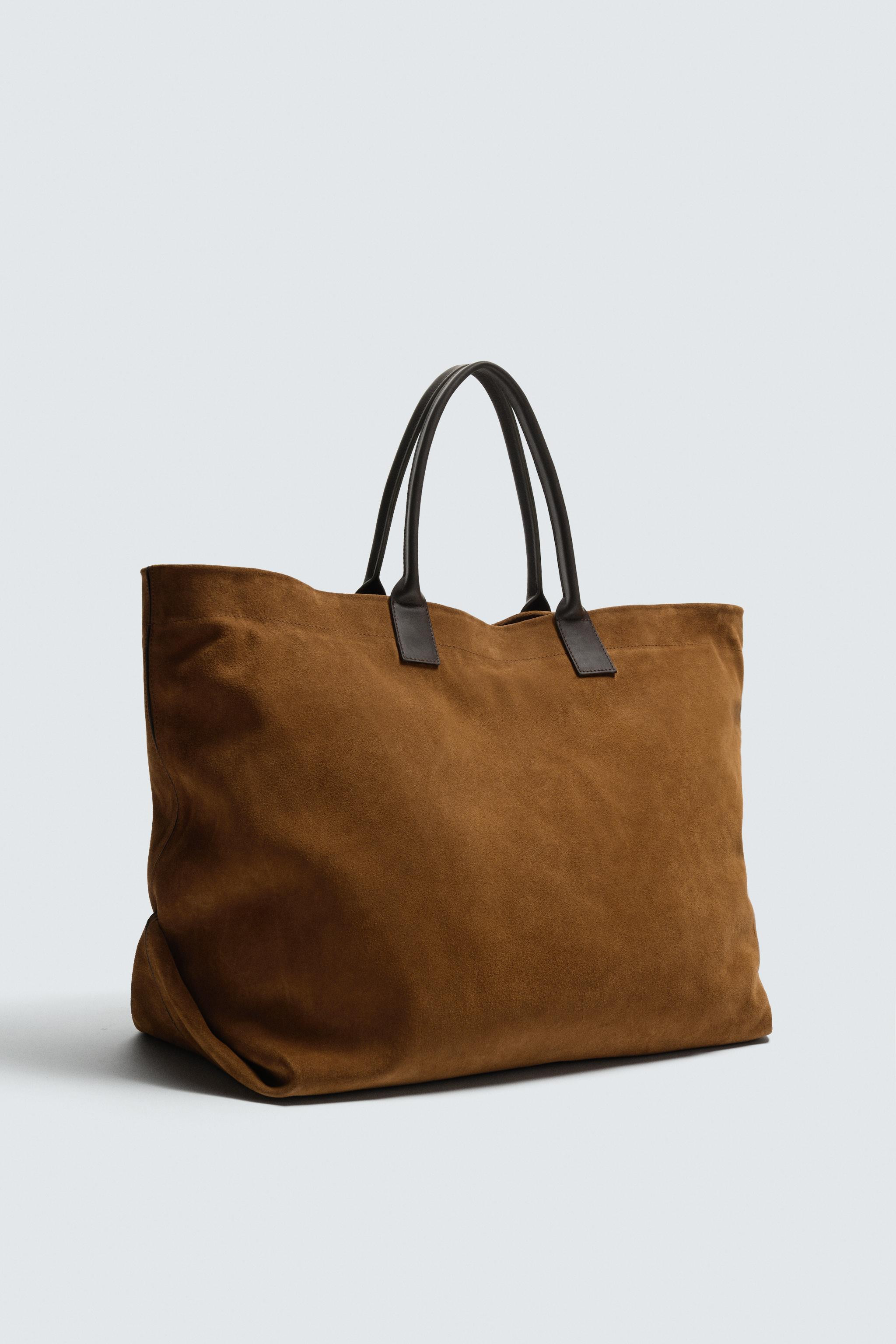 LEATHER TOTE BAG | Zara UK