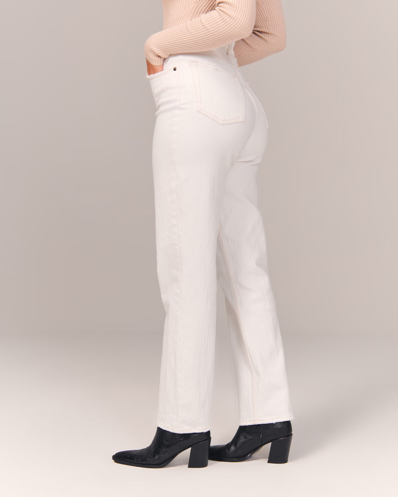 Curve Love 90s Ultra High Rise Straight Jeans | Abercrombie & Fitch (US)