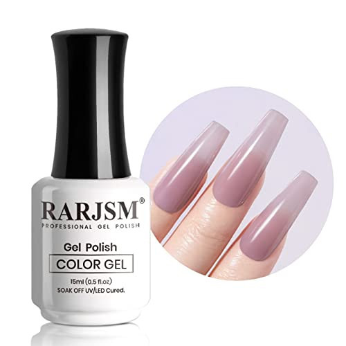 RARJSM Sheer Purple Gel Nail Polish Translucent Clear Gel Polish French Manicure Milky Natural Transparent Gel Polish Grey Purple LED UV Curing Requires Single Bottle 15ml for Home Salon Nail Art DIY | Amazon (US)