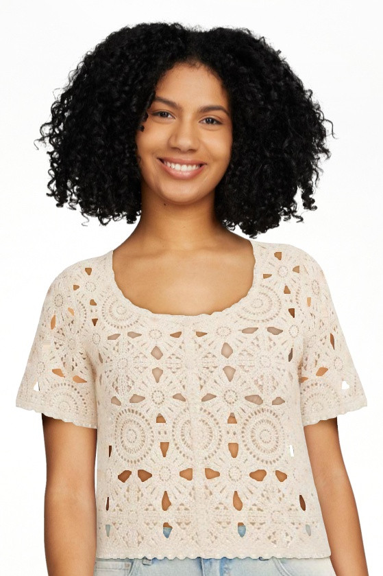 Jessica Simpson Women's Quincy Crochet Tee, Sizes XS-XL | Walmart (US)