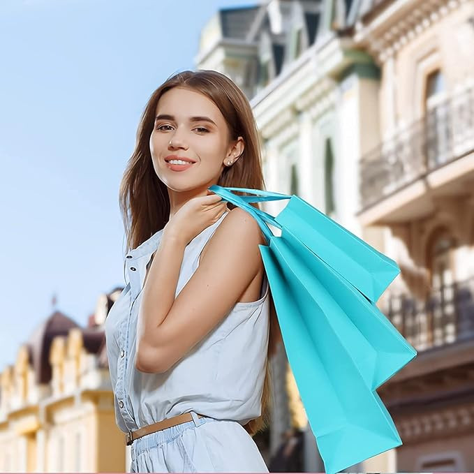 Amazon.com: Dasofine Blue Gift Bags 12 Pack 5.03" x 2.36" x 7.40" Small Gift Bags Paper Party Fav... | Amazon (US)